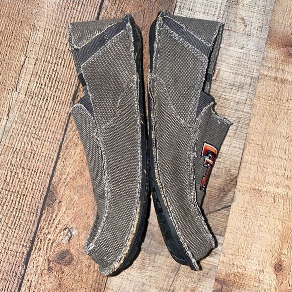 Men's TEXAS TECH Slip On Canvas Loafer Shoes Tan cruzerz NEW - Picture 3 of 12